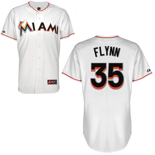 Brian Flynn #35 Youth Baseball Jersey-Miami Marlins Authentic Home White Cool Base MLB Jersey